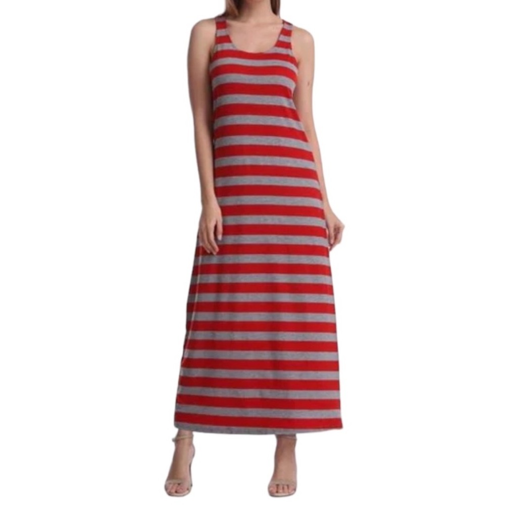Striped red and gray Maxi Dress by Ambiance